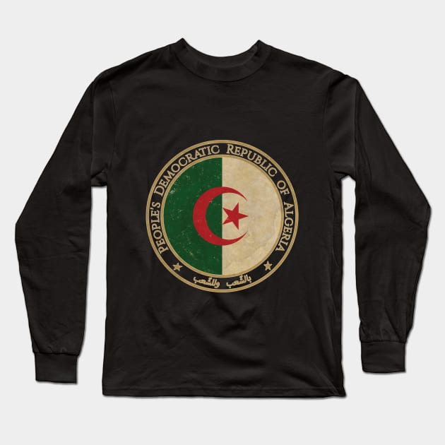 Vintage Peoples Democratic Republic of Algeria Africa African Flag Long Sleeve T-Shirt by DragonXX